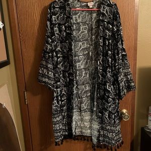 Elephant design lightweight cardigan